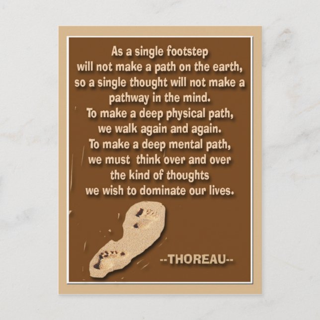 Thought provoking quote by Thoreau Postcard (Front)