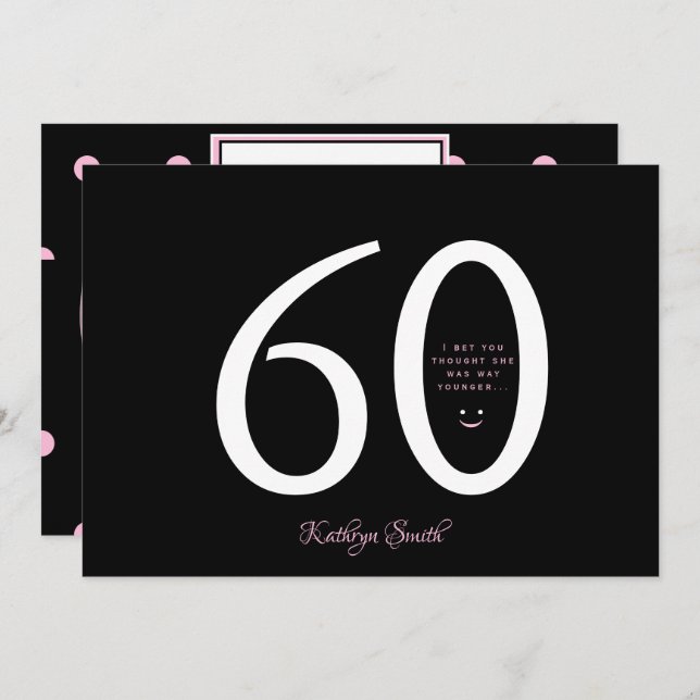 Thought She was Younger Sixtieth Birthday  Invitation (Front/Back)