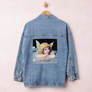 THOUGHTFUL ANGEL CUSTOM NAME JEAN JACKET