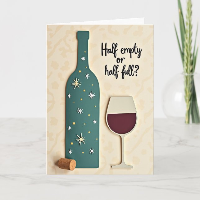 Thoughtful Bottle Birthday Card (Front)