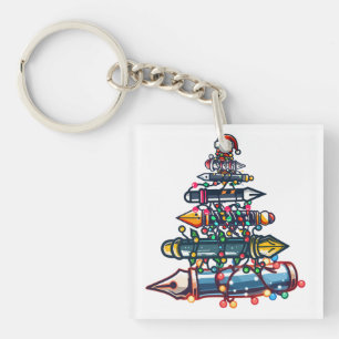 Thoughtful Christmas Teacher Gift, Pen Xmas Tree Key Ring