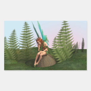 Thoughtful Fairy Rectangular Sticker