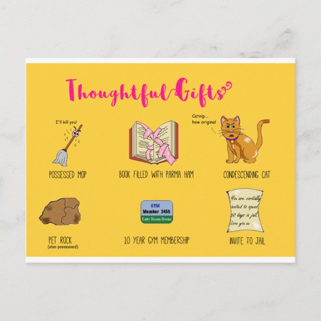 Thoughtful Gifts Funny Cartoon Christmas Card (Front)