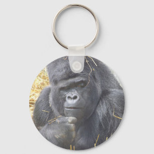 Thoughtful Gorilla Keychain