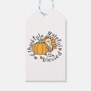 Thoughtful Grateful Blessed Thanksgiving Funny Gift Tags
