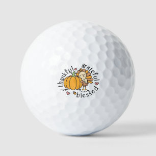 Thoughtful Grateful Blessed Thanksgiving Funny Golf Balls