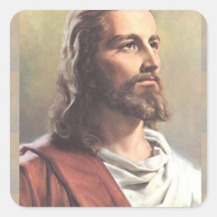 Thoughtful Jesus Christ Stationary Envelope Square Sticker