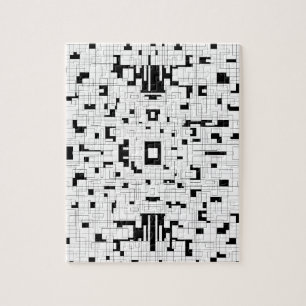 Thoughtful Lines III - Black & White Art Jigsaw Puzzle