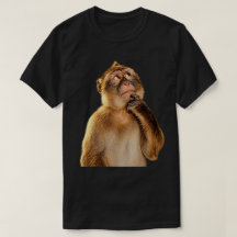 Thoughtful Monkey Portrait in Warm Brown