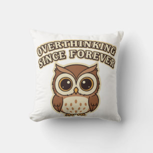 Thoughtful Retro Owl Square Comfort Pillow