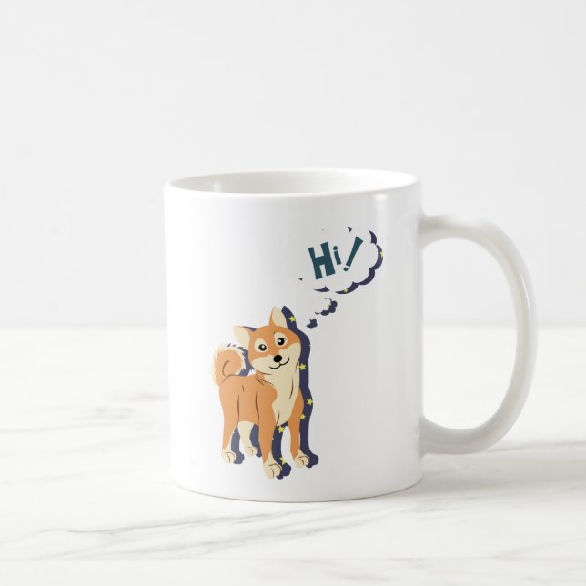 Thoughtful Shiba Inu Coffee Mug (Right)