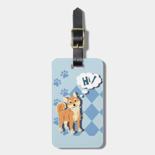 Thoughtful Shiba Inu Luggage Tag