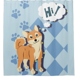 Thoughtful Shiba Inu Shower Curtain