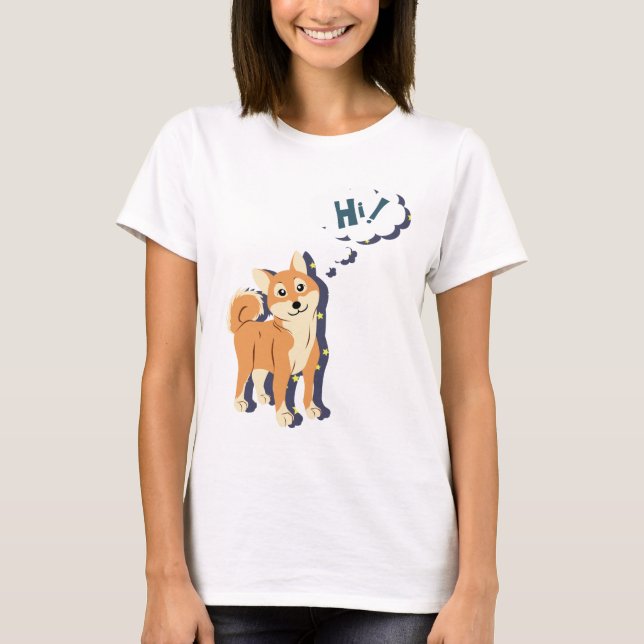 Thoughtful Shiba Inu T-Shirt (Front)