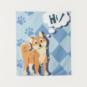 Thoughtful Shiba Inu Tapestry