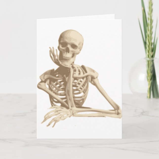Thoughtful Skeleton Card (Front)