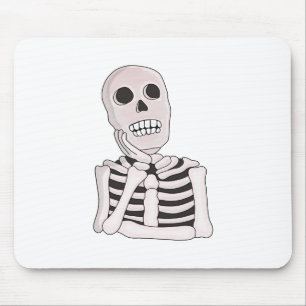 Thoughtful Skull Mouse Pad