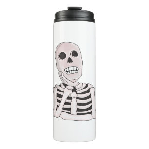 Thoughtful Skull Thermal Tumbler