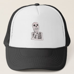 Thoughtful Skull Trucker Hat