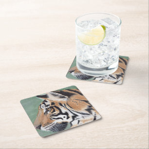 Thoughtful TIGER Gift Set of Coasters Watercolor