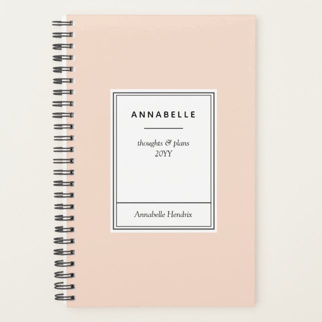Thoughts and Plans 2026 Blush Pink Elegant Chic Planner (Front)