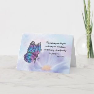 Thoughts and Prayers in Difficult Time Butterfly Card