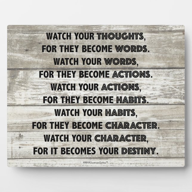 Thoughts Destiny Motivational Plaque (Front)