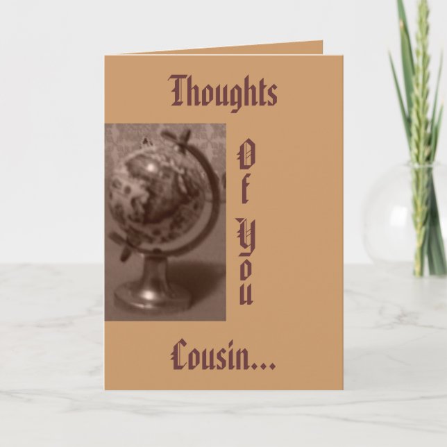 Thoughts, O, f, Y, o, u, Cousin... Thank You Card (Front)