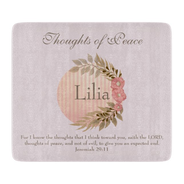 Thoughts of Peace Cutting Board (Front)