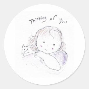 Thoughts of you classic round sticker