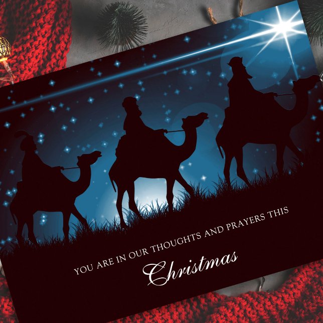 Thoughts & Prayers Memorial Christmas Sympathy Holiday Card (Thoughts & Prayers Memorial Remembrance Christmas Sympathy Cards)