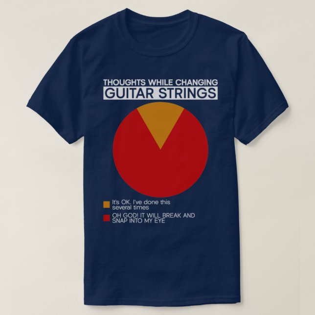 Thoughts While Changing Guitar Strings Electric Gu T-Shirt (Design Front)