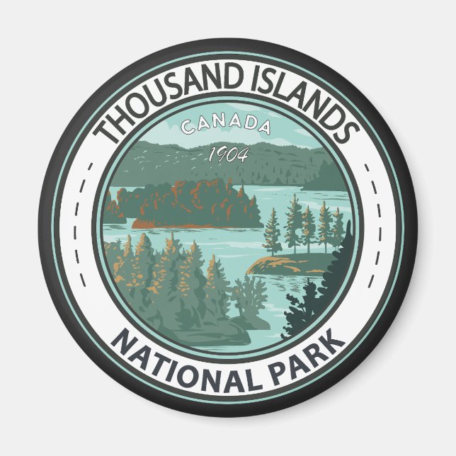 Thousand Islands National Park Canada Badge Magnet (Front)