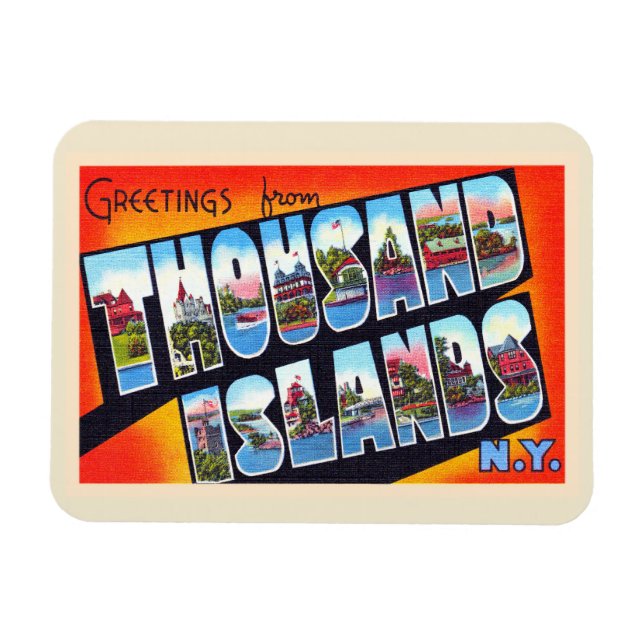 Thousand Islands New York NY Large Letter Postcard Magnet (Horizontal)
