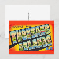 Thousand Islands NY Retro Postcard