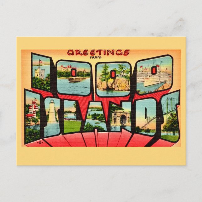Thousand Islands NY Vintage Postcard (Front)
