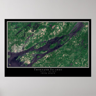 Thousand Islands Ontario - New York Satellite Map Poster