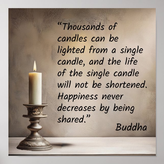 Thousands of candles, Buddha quote Poster (Front)