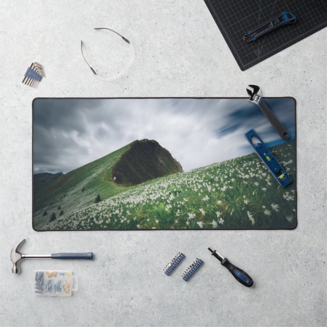 Thousands of narcissus on Golica, Slovenia Desk Mat (Workstation)