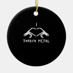 Thrash Skeleton Hands Heart Classic Ceramic Ornament