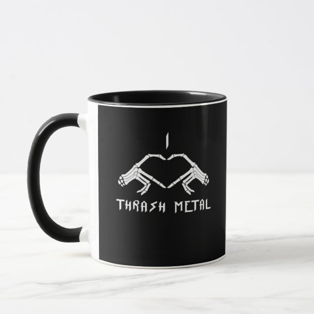 Thrash Skeleton Hands Heart Classic Mug (Left)