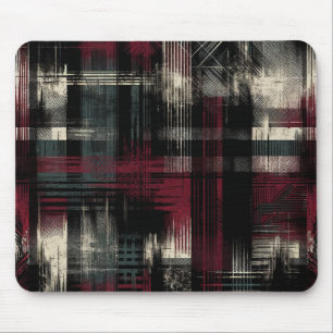 Thrashed Grungy Alternative Grunge Plaid Pattern Mouse Pad