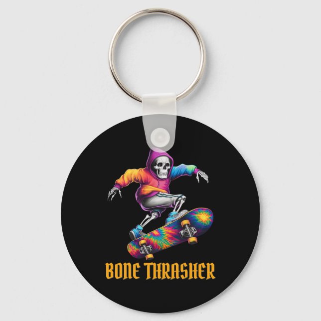 Thrasher Skeleton Halloween Costume  Key Ring (Front)