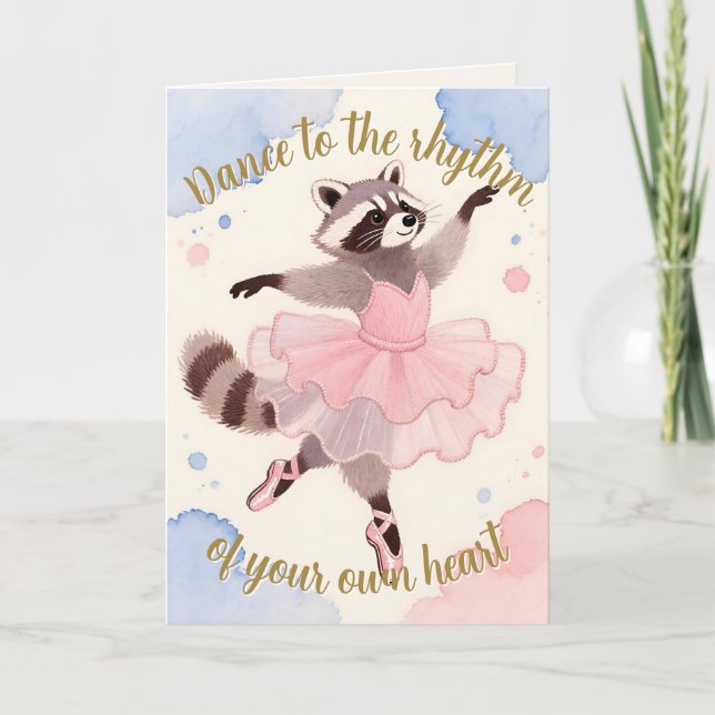 Thread-Painted Art | Ballerina Classic Birthday Card (Front)