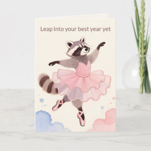 Thread-Painted Art Ballerina Modern Birthday Card