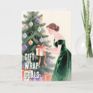 Thread-Painted Art   Gifting Goals Witty Christmas Holiday Card