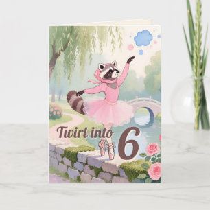 Thread-Painted Art Hijabi Ballerina Age Birthday Card