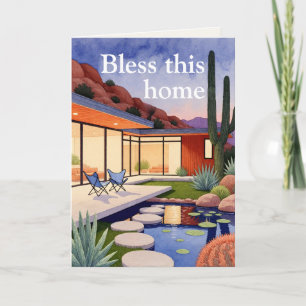 Thread-Painted Art Sunset MCM Classic New Home Card