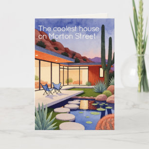 Thread-Painted Art Sunset MCM Witty New Home Card