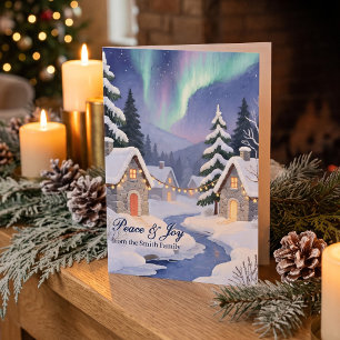 Thread-Painted Art Winter Valley Classic Christmas Card